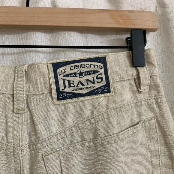 Liz Claiborne Wear Linen Cotton Straight Leg Vintage High Rise Trousers - Picture 4 of 6